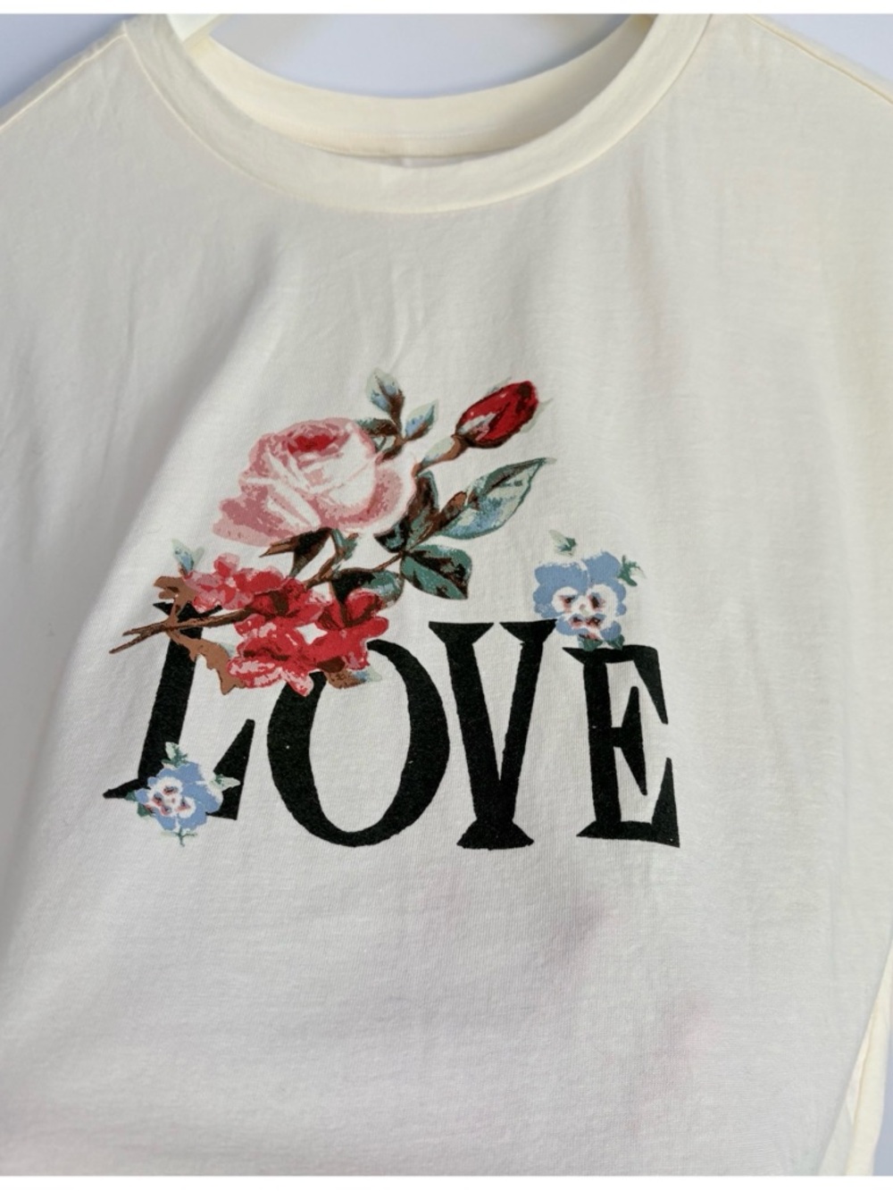 NWT Anthropologie Rose Love print Graphic Cotton Muscle Tee, M - Picture 6 of 14